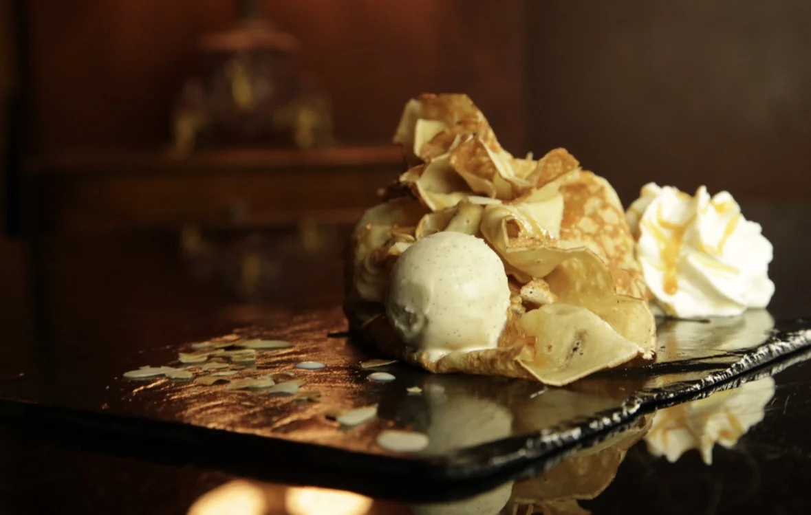 Dessert gourmand photographié en gros plan